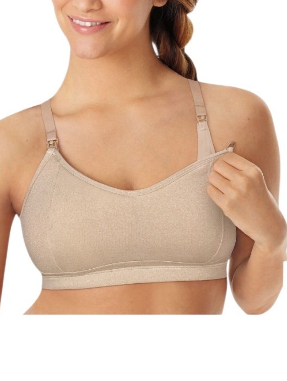 Playtex US3010 Nursing Sports Bra Beige Maternity Low Impact Size Small